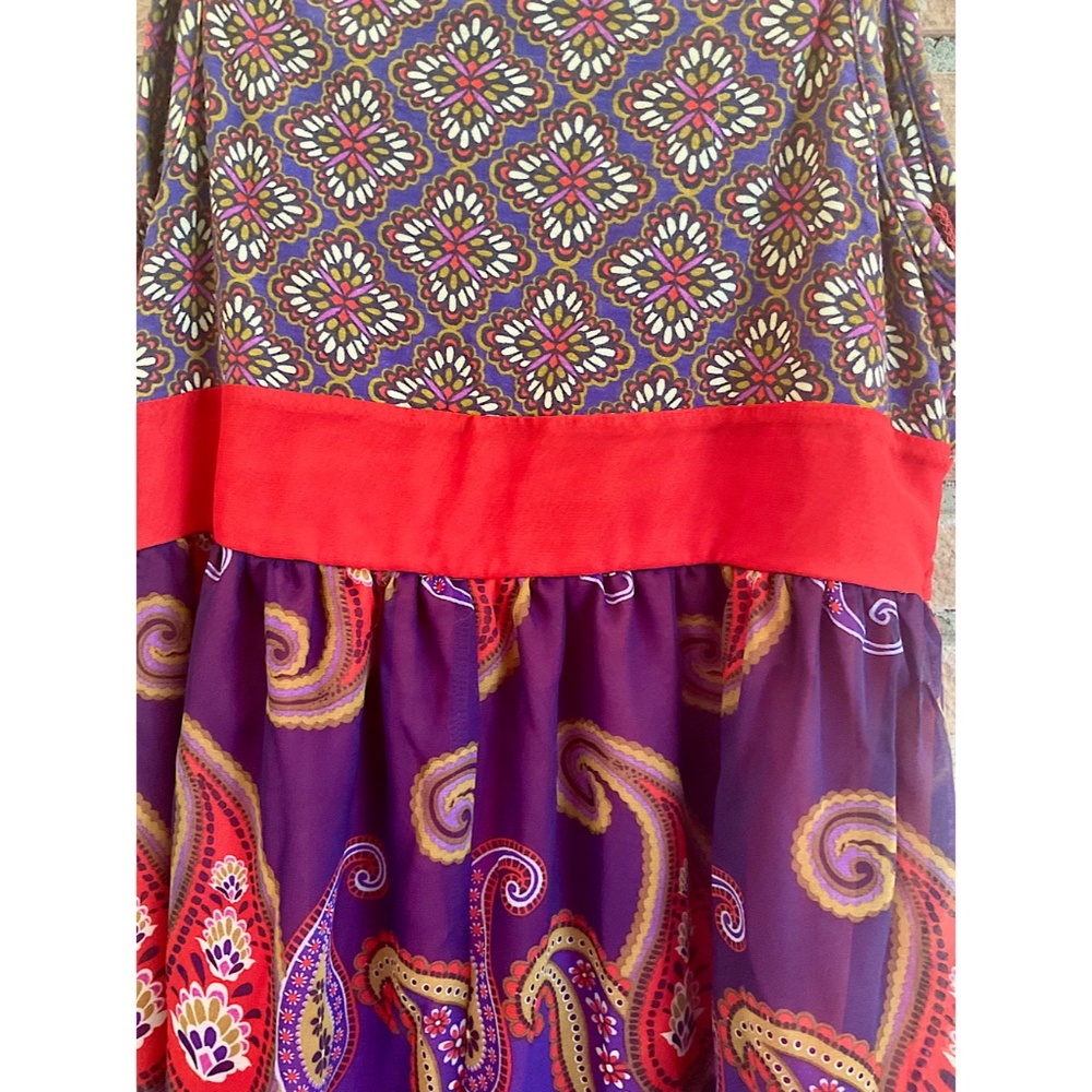 Forever 21 Boho Maxi Dress Red Purple Paisley - Picture 7 of 7